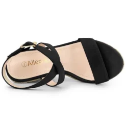Allegra K Women's Slingback Crisscross Espadrille Wedges Heel Sandals -Allegra K GUEST 597cacdb ab25 4822 95e6 fcf989275fa2