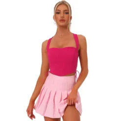 Allegra K Women's Party Sleeveless Lace-up Clubwear Crop Bustier Corset Tops -Allegra K GUEST 5bbab099 24f5 4ef4 814c 055a6954973e