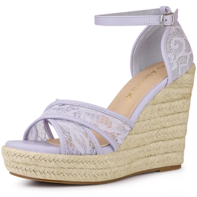 Allegra K Women's Ankle Strap Espadrille Wedge Heel Wedge Sandals 17 Allegra K Women's Ankle Strap Espadrille Wedge Heel Wedge Sandals - Image 17