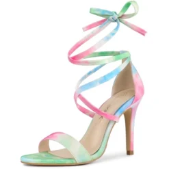 Allegra K Women's Tie Dye Lace Up Stiletto Heel Sandals -Allegra K GUEST 5ca89407 6abf 40a6 9d0e 602fb957c98c