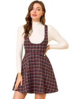 Allegra K Women's Pinafore Overall Tartan Checks Braces A-line Suspender Skirt -Allegra K GUEST 5daa36c2 61d7 46fa b83c 5983ad9966a1