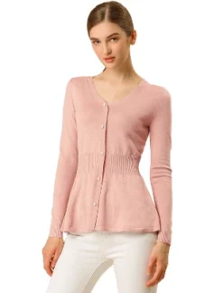 Allegra K Women's V Neck Long Sleeve Ribbed Pullover Knitted Peplum Top 36 Allegra K Women's V Neck Long Sleeve Ribbed Pullover Knitted Peplum Top -Allegra K GUEST 5dc8d937 4990 4558 ae87 d7bac3cd9696