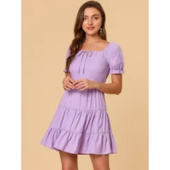 Allegra K Women's Square Neck Ruffle Sleeve Smocked Back Tiered Flowy Dress -Allegra K GUEST 5e2ef52d d48c 4e3e 832b 110d38e3d251