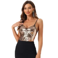Allegra K Women's Sequin Sparkle Mesh Panel Sleeveless Party Club Cami Top 21 Allegra K Women's Sequin Sparkle Mesh Panel Sleeveless Party Club Cami Top -Allegra K GUEST 5e60b248 baaf 4e08 8d76 95ebab3566b9