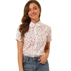 Allegra K Women's Frilled Top Peter Pan Collar Blossoms Floral Print Blouse Shirt 13 Allegra K Women's Frilled Top Peter Pan Collar Blossoms Floral Print Blouse Shirt -Allegra K GUEST 5e80bbbf 3fe2 46f6 b186 bf463339a7dd