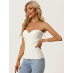 Allegra K Women's Knit Twist Knot Front Off Shoulder Strapless Bandeau Top -Allegra K GUEST 5f26930a 3564 406b bb66 f4c62c924c70