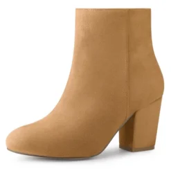 Allegra K Women's Round Toe Side Zip Chunky Heel Ankle Boots -Allegra K GUEST 5fc25f89 d5aa 4732 ad63 a17926b326f1