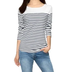 Allegra K Women's Color Block Long Sleeve Striped T-Shirt -Allegra K GUEST 606793d2 fb7b 4682 8acb 34914aea7588