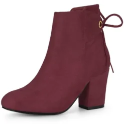 Allegra K Women's Round Toe Block Heel Back Zipper Ankle Boots -Allegra K GUEST 6086a9f4 8e47 4569 8ebf 6472a7c671d3