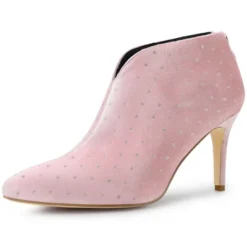 Allegra K Women's V Cutout Pointed Toe Heel Ankle Boots -Allegra K GUEST 60f6142f bf41 4f4e bee3 ec4c9abf6910