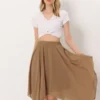 Allegra K Women's Elastic Waist Chiffon Handkerchief Hem Midi Skirt