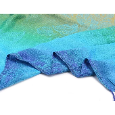 Allegra K Women Large Tassel Wrap Floral Print Gradient Color Scarf 2 Allegra K Women Large Tassel Wrap Floral Print Gradient Color Scarf - Image 2