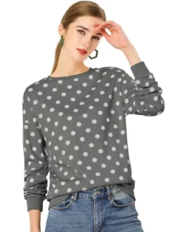 Allegra K Women Knitted Pullover Tops Winter Fall Long Sleeve Polka Dots Sweaters -Allegra K GUEST 62522d15 25fa 4428 af35 c09761b0f080