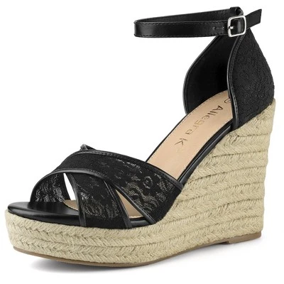 Allegra K Women's Ankle Strap Espadrille Wedge Heel Wedge Sandals 13 Allegra K Women's Ankle Strap Espadrille Wedge Heel Wedge Sandals - Image 13