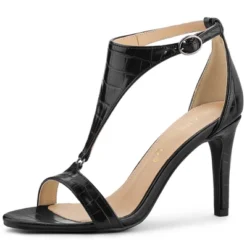 Allegra K Women's T Strap Croc Embossed Stiletto Heel Sandals -Allegra K GUEST 626ce0b7 72db 4ee5 ab62 31192d8da9ab
