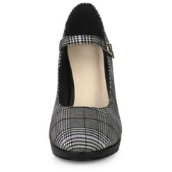 Allegra K Women's Houndstooth Platform Stiletto Heels Pumps