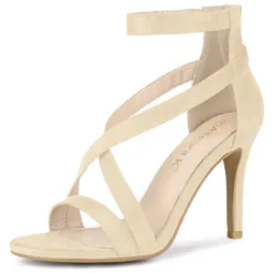 Allegra K Women's Zipper Ankle Strap Stiletto Sandals -Allegra K GUEST 6403e575 39a5 4d48 90d0 76a3b1182043