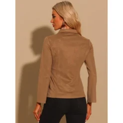 Allegra K Women's Faux Suede Pointed Collar Casual Button-Down Blouse -Allegra K GUEST 64240d8f 408f 4db2 a40f 50571853b78c