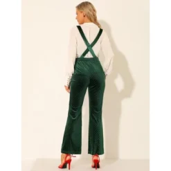 Allegra K Women's Velvet Wide Leg Retro Shiny Glitter Overalls Jumpsuits Pants -Allegra K GUEST 655d4fd0 a53b 4587 a08f 993b41314991