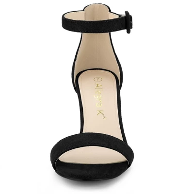 Allegra K Women's Ankle Strap Clear Heel Chunky Heels Sandals 2 Allegra K Women's Ankle Strap Clear Heel Chunky Heels Sandals - Image 2