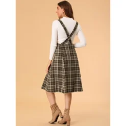 Allegra K Women's Vintage Plaid A-Line Tartan Suspender Midi Skirt -Allegra K GUEST 65dca4f5 81c0 40f0 a6cd 3ed3b9d646c2