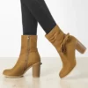 Allegra K Women's Casual Chunky Heel Ankle Boots