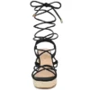 Allegra K Women's Lace Up Platform Heel Espadrilles Wedge Sandals