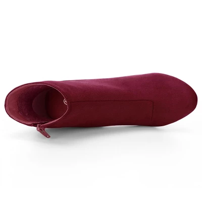 Allegra K Women Round Toe Side Zipper Block Heel Ankle Boots 3 Allegra K Women Round Toe Side Zipper Block Heel Ankle Boots - Image 3