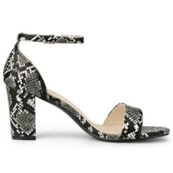 Allegra K Women's Snakeskin Chunky Heels Ankle Strap Sandals -Allegra K GUEST 67552e3c 93f5 44f4 bf5a c81538293cb2