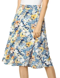 Allegra K Women's Boho Floral High Waist Split A Line Midi Skirt -Allegra K GUEST 67a82a27 5bd2 4f5e aee4 59669d708773