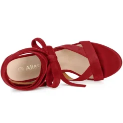 Allegra K Women's Crisscross Chunky Heel Lace Ups Sandals -Allegra K GUEST 67b184b2 e8b2 490f b974 7c98a5de3812