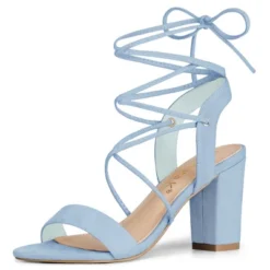 Allegra K Women's Lace Up Block High Heels Sandals -Allegra K GUEST 6877fb64 6fc6 4534 a46a 4d7fe6075ae2