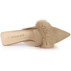 Allegra K Women's Pointed Toe Faux Fur Slip On Flat Slide Mules 10 Allegra K Women's Pointed Toe Faux Fur Slip On Flat Slide Mules -Allegra K GUEST 6aca70c7 0d1e 49a4 af83 f671f8ce9802