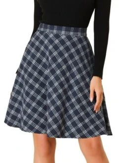 Allegra K Women's Plaids Vintage Tartan Elastic Waist Knee Length A-Line Skirt -Allegra K GUEST 6b4803c4 cc6b 4839 985a 1571d9139a77