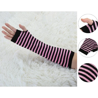 Allegra K Women's Fingerless Thumbhole Elastic Arm Warmers 1 Allegra K Women's Fingerless Thumbhole Elastic Arm Warmers