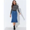 Allegra K Women's High Waist Jean Denim Fishtail Ruffle Skirt