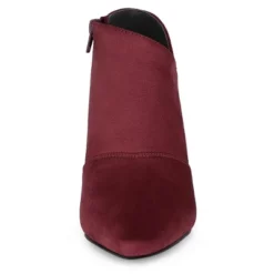 Allegra K Women's Pointed Toe Kitten Heel Cut-out Ankle Boots