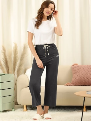 Allegra K Women's Wide Leg Drawstring Comfy Yoga Pants Lounge Pajamas Pants 2 Allegra K Women's Wide Leg Drawstring Comfy Yoga Pants Lounge Pajamas Pants - Image 2