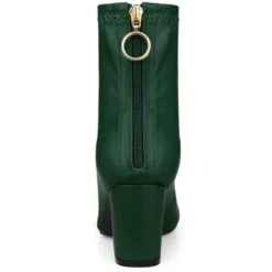 Allegra K Women's Pointy Toe Back Zip Block Heel Ankle Boots -Allegra K GUEST 6be9eba6 f956 4406 9b05 ea15e43860e7