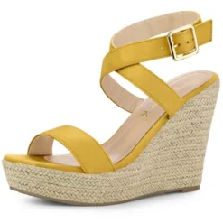 Allegra K Women's Slingback Crisscross Espadrille Wedges Heel Sandals -Allegra K GUEST 6cd34167 52d8 4498 bcd8 e716362891d3