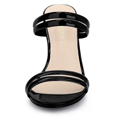 Allegra K Women's Clear Strappy Slide Mule Block Heel Sandal 2 Allegra K Women's Clear Strappy Slide Mule Block Heel Sandal - Image 2