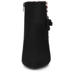 Allegra K Women's Plaid Pointed Toe Block Heels Ankle Boots -Allegra K GUEST 6d9c599a 8af2 4d8d b819 866245d70b2c