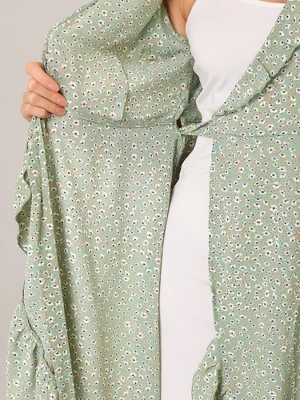 Allegra K Women's Floral Ruffle V Neck Tie Short Sleeve Wrap Midi Dresses 5 Allegra K Women's Floral Ruffle V Neck Tie Short Sleeve Wrap Midi Dresses - Image 5