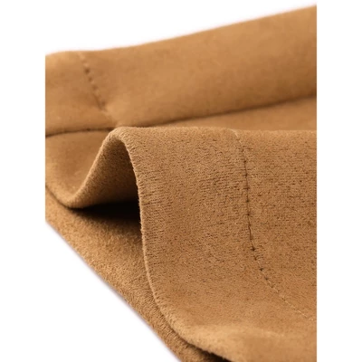 Allegra K Women's Casual Faux Suede Pants High Waist Belted Straight Legs Trousers 4 Allegra K Women's Casual Faux Suede Pants High Waist Belted Straight Legs Trousers - Image 4