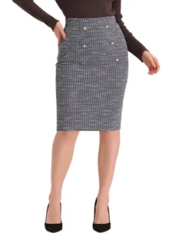 Allegra K Women's Pencil Tweed Winter Classic Skirts -Allegra K GUEST 6ea88790 39e6 4673 8395 5b8a9dcc8236
