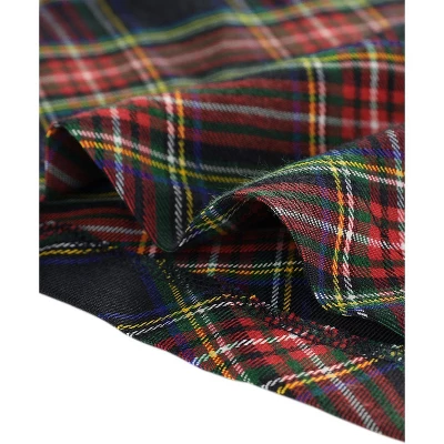 Allegra K Women's Tartan Plaid High Waist Belted Vintage A-Line Midi Skirt 5 Allegra K Women's Tartan Plaid High Waist Belted Vintage A-Line Midi Skirt - Image 5