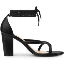 Allegra K Women's Flip Flops Chunky Heel Lace Up Heels Sandals -Allegra K GUEST 701a5f96 d510 45d0 81db 0289283c9cc8