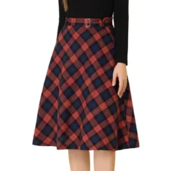 Allegra K Women's Tartan Plaid High Waist Belted Vintage A-Line Midi Skirt 25 Allegra K Women's Tartan Plaid High Waist Belted Vintage A-Line Midi Skirt -Allegra K GUEST 705793e2 033e 4dcc af33 0b67dfbb2d6a