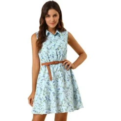 Allegra K Women's Floral Sleeveless Half Placket Above Knee Belted Summer Dress 33 Allegra K Women's Floral Sleeveless Half Placket Above Knee Belted Summer Dress -Allegra K GUEST 70e00659 404b 447c ba81 b1280aa4e705