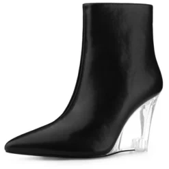 Allegra K Women's Pointed Toe Clear Wedge Heels Ankle Boots 13 Allegra K Women's Pointed Toe Clear Wedge Heels Ankle Boots -Allegra K GUEST 71156b21 55b1 4eb4 9ae4 f9c2ce51d3c8